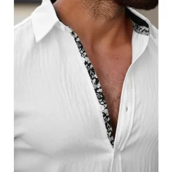 Men's Shirt Summer Shirt Casual Shirt Beach Shirt Button Up Shirt Black White Light Green Blue khaki Short Sleeve Printed Shirt Collar Vacation Hawaiian Button-Down Clothing Apparel Polyester Fashion