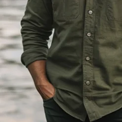 Men's Shirt Work Shirt Button Up Shirt Cargo Shirt Black Green khaki Light Grey Long Sleeve Plain Lapel Vacation Holiday Front Pocket Clothing Apparel Fashion Casual Comfortable