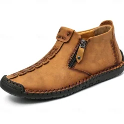 Men's Shoes Boots Loafers & Slip-Ons Retro Penny Loafers Handmade Shoes Comfort Shoes Walking Casual Daily Elastic Fabric Breathable Booties / Ankle Boots Loafer Black Army Green Brown Summer Spring