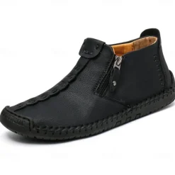 Men's Shoes Boots Loafers & Slip-Ons Retro Penny Loafers Handmade Shoes Comfort Shoes Walking Casual Daily Elastic Fabric Breathable Booties / Ankle Boots Loafer Black Army Green Brown Summer Spring