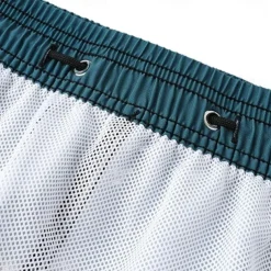 Men's Shorts Beach Shorts Pocket Drawstring Print Graphic Leaf Tree Breathable Quick Dry Knee Length Outdoor Vacation Home Vacation Ethnic Style Lake blue Dark Blue / Red Micro-elastic