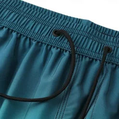 Men's Shorts Beach Shorts Pocket Drawstring Print Graphic Leaf Tree Breathable Quick Dry Knee Length Outdoor Vacation Home Vacation Ethnic Style Lake blue Dark Blue / Red Micro-elastic