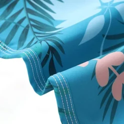 Men's Shorts Beach Shorts Drawstring Graphic Leaf Animal Breathable Quick Dry Knee Length Outdoor Vacation Home Vacation Ethnic Style Lake blue ArmyGreen Stretchy