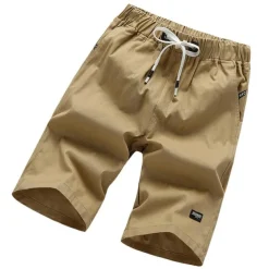 Men's Shorts Casual Shorts Drawstring Elastic Waist Straight Leg Solid Color Knee Length Sports Outdoor Streetwear Fashion Casual Black White