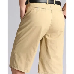 Men's Shorts Chino Shorts Bermuda shorts Work Shorts Pocket Plain Comfort Breathable Business Casual Elegant Vintage Black Yellow Inelastic