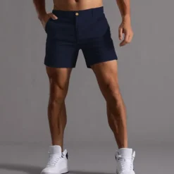 Men's Shorts Chino Shorts Bermuda shorts Work Shorts Pocket Straight Leg Plain Comfort Breathable Short Sports Outdoor Casual Daily Fashion Streetwear Black White