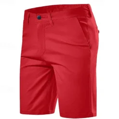Men's Shorts Chino Shorts Bermuda shorts Pocket Plain Comfort Breathable Outdoor Daily Going out Fashion Casual Yellow Red