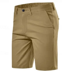 Men's Shorts Chino Shorts Bermuda shorts Pocket Plain Comfort Breathable Outdoor Daily Going out Fashion Casual Yellow Red