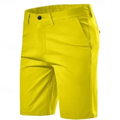 Men's Shorts Chino Shorts Bermuda shorts Pocket Plain Comfort Breathable Outdoor Daily Going out Fashion Casual Yellow Red