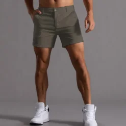 Men's Shorts Chino Shorts Bermuda shorts Work Shorts Pocket Plain Comfort Breathable Short Daily Stylish Casual Black White Micro-elastic