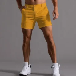 Men's Shorts Chino Shorts Bermuda shorts Work Shorts Pocket Plain Comfort Breathable Short Daily Stylish Casual Black White Micro-elastic