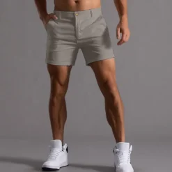 Men's Shorts Chino Shorts Bermuda shorts Work Shorts Pocket Plain Comfort Breathable Short Daily Stylish Casual Black White Micro-elastic