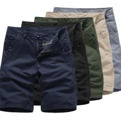 Men's Shorts Chino Shorts Bermuda shorts Pocket Plain Comfort Breathable Outdoor Daily Going out 100% Cotton Fashion Streetwear Black Navy Blue