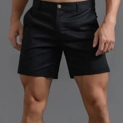 Men's Shorts Chino Shorts Bermuda shorts Work Shorts Pocket Plain Comfort Breathable Short Sports Outdoor Daily Stylish Casual / Sporty Black White Micro-elastic