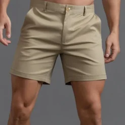 Men's Shorts Chino Shorts Bermuda shorts Work Shorts Pocket Plain Comfort Breathable Short Sports Outdoor Daily Stylish Casual / Sporty Black White Micro-elastic