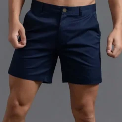 Men's Shorts Chino Shorts Bermuda shorts Work Shorts Pocket Plain Comfort Breathable Short Sports Outdoor Daily Stylish Casual / Sporty Black White Micro-elastic