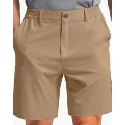 Men's Shorts Dress Shorts Bermuda shorts Pocket Elastic Waist Plain Comfort Breathable Outdoor Daily Going out Fashion Casual Black Khaki