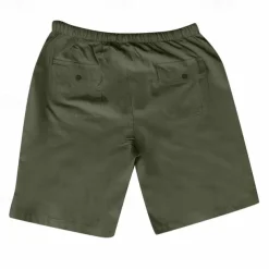 Men's Shorts Linen Shorts Summer Shorts Pocket Elastic Waist Drawstring Plain Outdoor Daily Going out Holiday Casual Black White