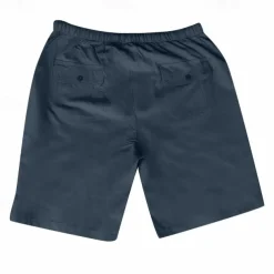 Men's Shorts Linen Shorts Summer Shorts Pocket Elastic Waist Drawstring Plain Outdoor Daily Going out Holiday Casual Black White