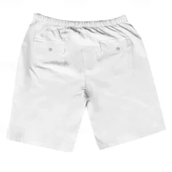 Men's Shorts Linen Shorts Summer Shorts Pocket Elastic Waist Drawstring Plain Outdoor Daily Going out Holiday Casual Black White