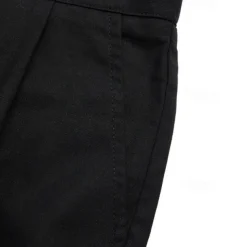 Men's Shorts Linen Shorts Dress Shorts Summer Shorts Beach Shorts Pocket Elastic Waist Straight Leg Plain Comfort Breathable Knee Length Casual Daily Holiday Fashion Streetwear Black White