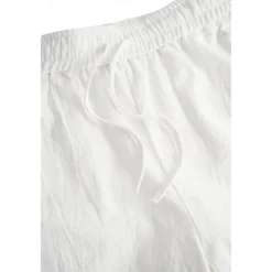 Men's Shorts Linen Shorts Summer Shorts Beach Shorts Pocket Drawstring Elastic Waist Plain Comfort Breathable Short Casual Daily Holiday Fashion Classic Style White Army Green