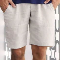 Men's Shorts Linen Shorts Summer Shorts Beach Shorts Pocket Plain Comfort Breathable Outdoor Daily Going out Fashion Streetwear Black Blue