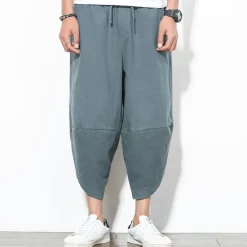 Men's Shorts Linen Shorts Summer Shorts Beach Shorts Boho Pants Drawstring Elastic Waist Plain Comfort Breathable Outdoor Daily Going out Fashion Streetwear Black Wine