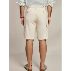 Men's Shorts Linen Shorts Summer Shorts Front Pocket Straight Leg Plain Comfort Breathable Knee Length Party Outdoor Casual Fashion Basic Khaki