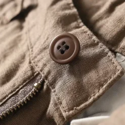 Men's Shorts Linen Shorts Summer Shorts Beach Shorts Buttons Pocket Plain Comfort Breathable Short Vacation Holiday Beach Hawaiian Boho White Khaki