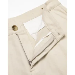 Men's Shorts Linen Shorts Summer Shorts Front Pocket Straight Leg Plain Comfort Breathable Knee Length Party Outdoor Casual Fashion Basic White Khaki