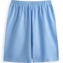 Men's Shorts Linen Shorts Summer Shorts Pocket Drawstring Elastic Waist Plain Comfort Breathable Short Casual Daily Holiday Fashion Classic Style Light Khaki Black