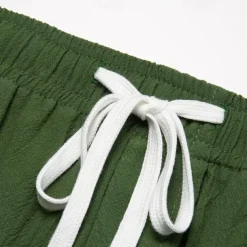 Men's Shorts Linen Shorts Summer Shorts Drawstring Elastic Waist Straight Leg Plain Comfort Breathable Above Knee Casual Daily Holiday Fashion Classic Style Black White