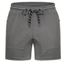 Men's Shorts Sports Going out Weekend Running Casual Drawstring Elastic Waist Plain Knee Length Gymnatics Activewear Wine Red Black Micro-elastic