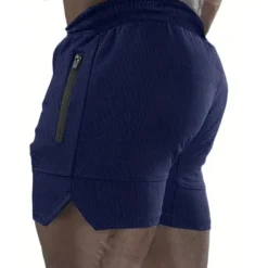 Men's Shorts Sports Going out Weekend Running Casual Drawstring Elastic Waist Plain Knee Length Gymnatics Activewear Wine Red Black Micro-elastic