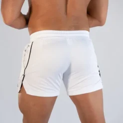 Men's Shorts Sports Going out Weekend Running Casual Drawstring Elastic Waist Plain Knee Length Gymnatics Activewear Lake blue Wine Red Micro-elastic