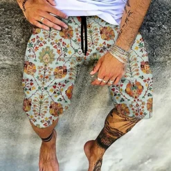 Men's Shorts Summer Shorts Beach Shorts Elastic Waist Print Graphic Prints Outdoor Knee Length Daily Beach Hawaiian Designer 1 2 Micro-elastic
