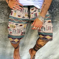 Men's Shorts Summer Shorts Beach Shorts Elastic Waist Print Graphic Prints Outdoor Knee Length Daily Beach Hawaiian Designer 1 2 Micro-elastic