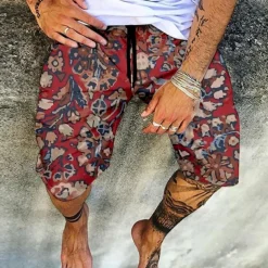 Men's Shorts Summer Shorts Beach Shorts Elastic Waist Print Graphic Prints Outdoor Knee Length Daily Beach Hawaiian Designer 1 2 Micro-elastic