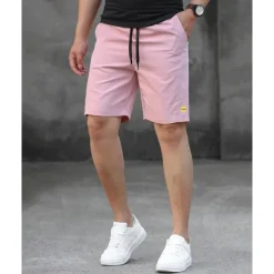 Men's Shorts Summer Shorts Work Shorts Casual Shorts Pocket Drawstring Elastic Waist Plain Comfort Breathable Short Outdoor Vacation Sport Casual Black Pink