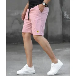 Men's Shorts Summer Shorts Work Shorts Casual Shorts Pocket Drawstring Elastic Waist Plain Comfort Breathable Short Outdoor Vacation Sport Casual Black Pink