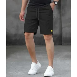 Men's Shorts Summer Shorts Work Shorts Casual Shorts Pocket Drawstring Elastic Waist Plain Comfort Breathable Short Outdoor Vacation Sport Casual Black Pink