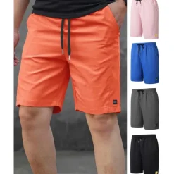 Men's Shorts Summer Shorts Work Shorts Casual Shorts Pocket Drawstring Elastic Waist Plain Comfort Breathable Short Outdoor Vacation Sport Casual Black Pink