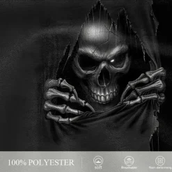 Men's Shorts Summer Shorts Casual Shorts Pocket Elastic Waist 3D Print Skull Optical Illusion Halloween Costumes Soft Breathable Short Casual Daily Holiday Fashion Streetwear Black Micro-elastic