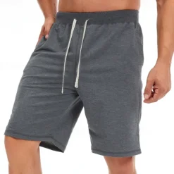Men's Shorts Summer Shorts Casual Shorts Pocket Drawstring Plain Comfort Breathable Knee Length Outdoor Vacation Sport Casual Black White
