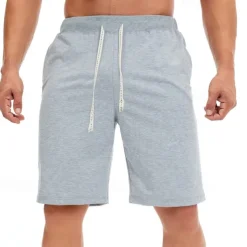 Men's Shorts Summer Shorts Casual Shorts Pocket Drawstring Plain Comfort Breathable Knee Length Outdoor Vacation Sport Casual Black White