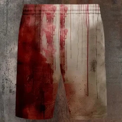 Men's Shorts Summer Shorts Casual Shorts Pocket Elastic Waist 3D Print 3D Print Letter Halloween Costumes Soft Breathable Short Casual Daily Holiday Fashion Streetwear Red Micro-elastic