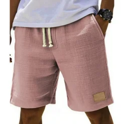 Men's Shorts Summer Shorts Beach Shorts Pocket Elastic Waist Drawstring Plain Comfort Breathable Short Vacation Holiday Beach Hawaiian Boho Black White