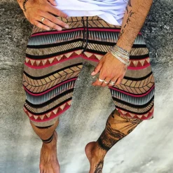 Men's Shorts Summer Shorts Beach Shorts Elastic Waist Print Graphic Prints Outdoor Knee Length Daily Beach Hawaiian Chino Black Yellow Micro-elastic