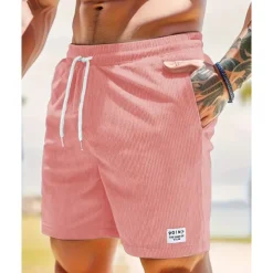 Men's Shorts Summer Shorts Casual Shorts Pocket Drawstring Elastic Waist Plain Comfort Breathable Short Outdoor Vacation Sport Casual Black White